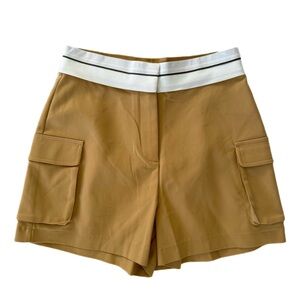 High Rise Cargo Shorts in Beige